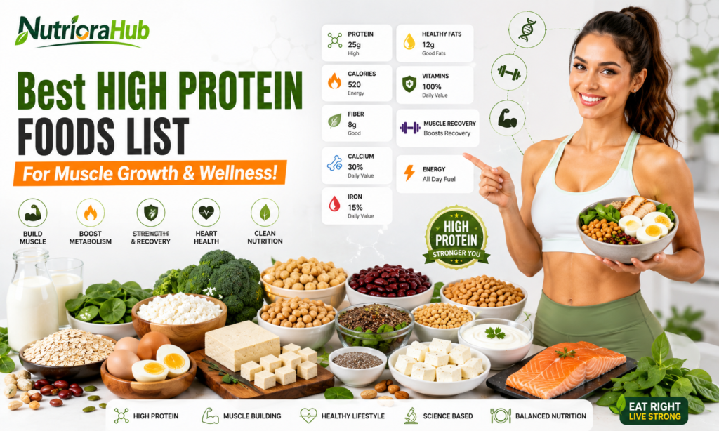 Best High Protein Foods List for Muscle Growth and Wellness!